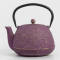 Cherry Blossom Pattern Enameled Cast Iron Teapot